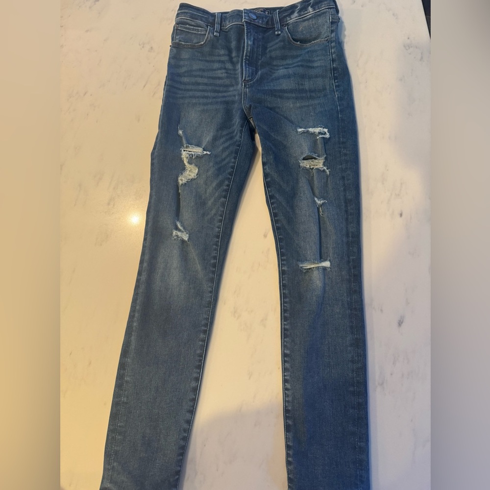 Abercrombie and Fitch Simone High Rise Super Skinny denim jeans with front rips